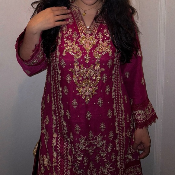 String N Thread Magenta Sharara Size M embroidery and sequins . Worn once - Picture 2 of 4